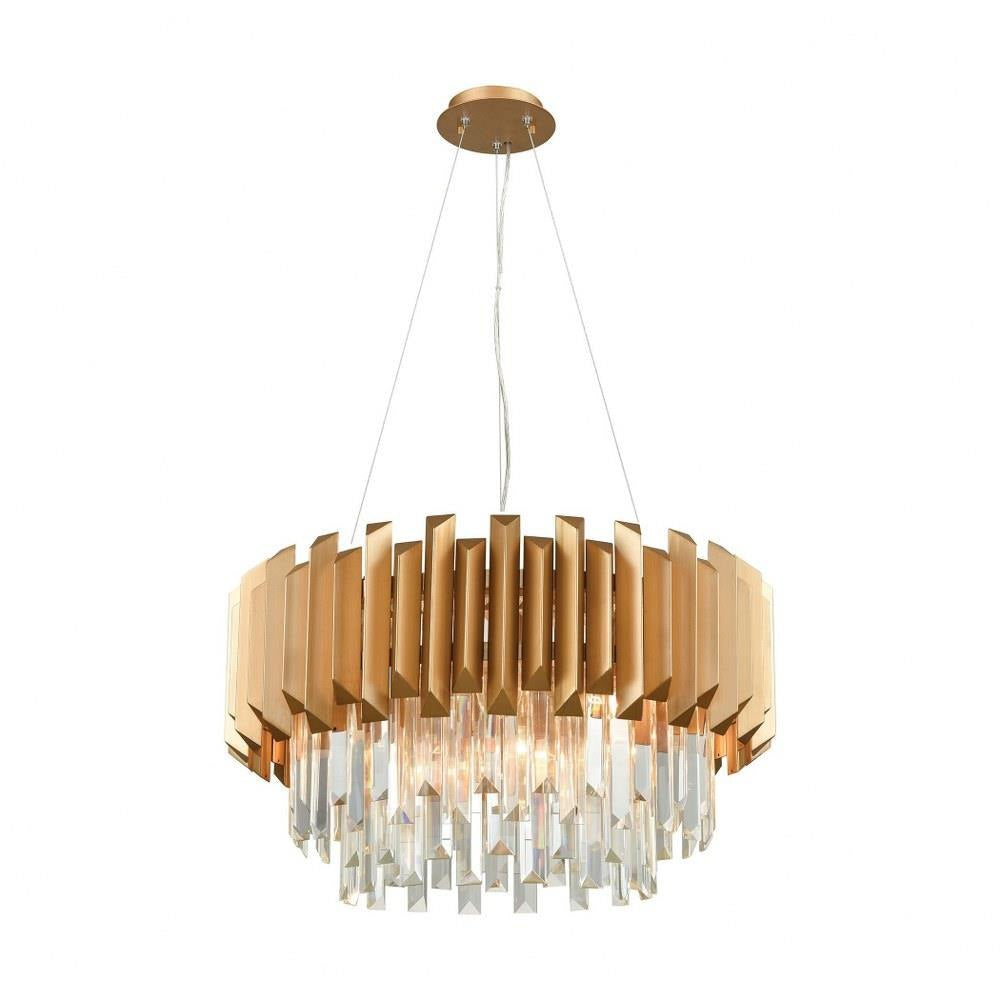 Elk Home - 33215/6 - Seneca Falls - 6 Light Chandelier in Modern/Contemporary Style with Art Deco and Luxe/Glam inspirations - 15 Inches tall and 26 inches wide