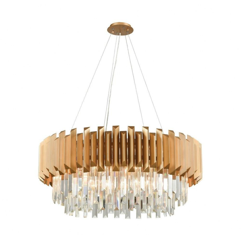 Elk Home - 33216/8 - Seneca Falls - 8 Light Chandelier in Modern/Contemporary Style with Art Deco and Luxe/Glam inspirations - 15 Inches tall and 34 inches wide