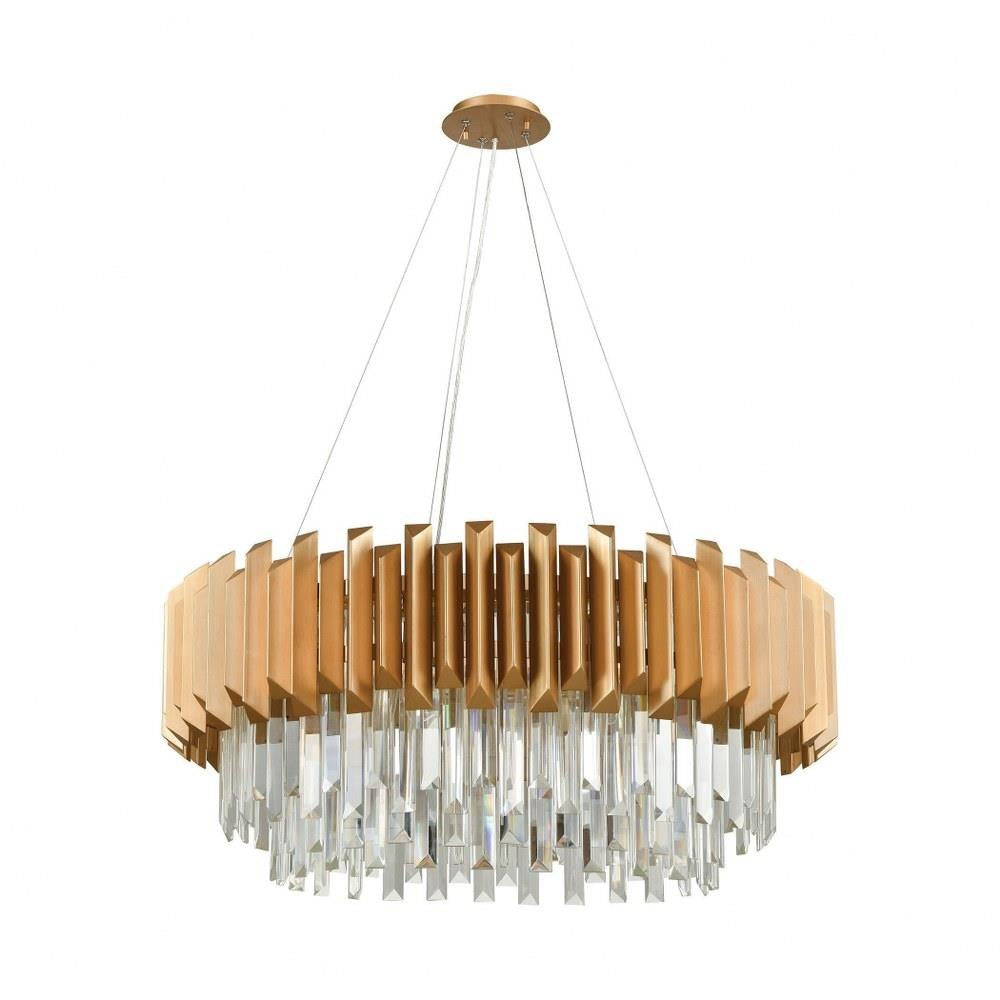 Elk Home - 33216/8 - Seneca Falls - 8 Light Chandelier in Modern/Contemporary Style with Art Deco and Luxe/Glam inspirations - 15 Inches tall and 34 inches wide