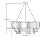Elk Home - 33216/8 - Seneca Falls - 8 Light Chandelier in Modern/Contemporary Style with Art Deco and Luxe/Glam inspirations - 15 Inches tall and 34 inches wide