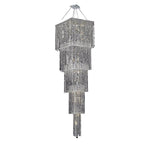 Maxim Chrome Twenty-Two Light 22-Inch Five-Tier Square Pendant with Royal Cut Clear Crystal