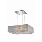 Moda Chrome 13-Light Silver Shade Pendant with Golden Teak and Clear Royal Cut Crystal