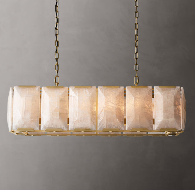 Harlow Calcite Rectangular Chandelier 42"
