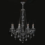 Eight-Light Chrome Finish with Smoke Crystal Chandelier