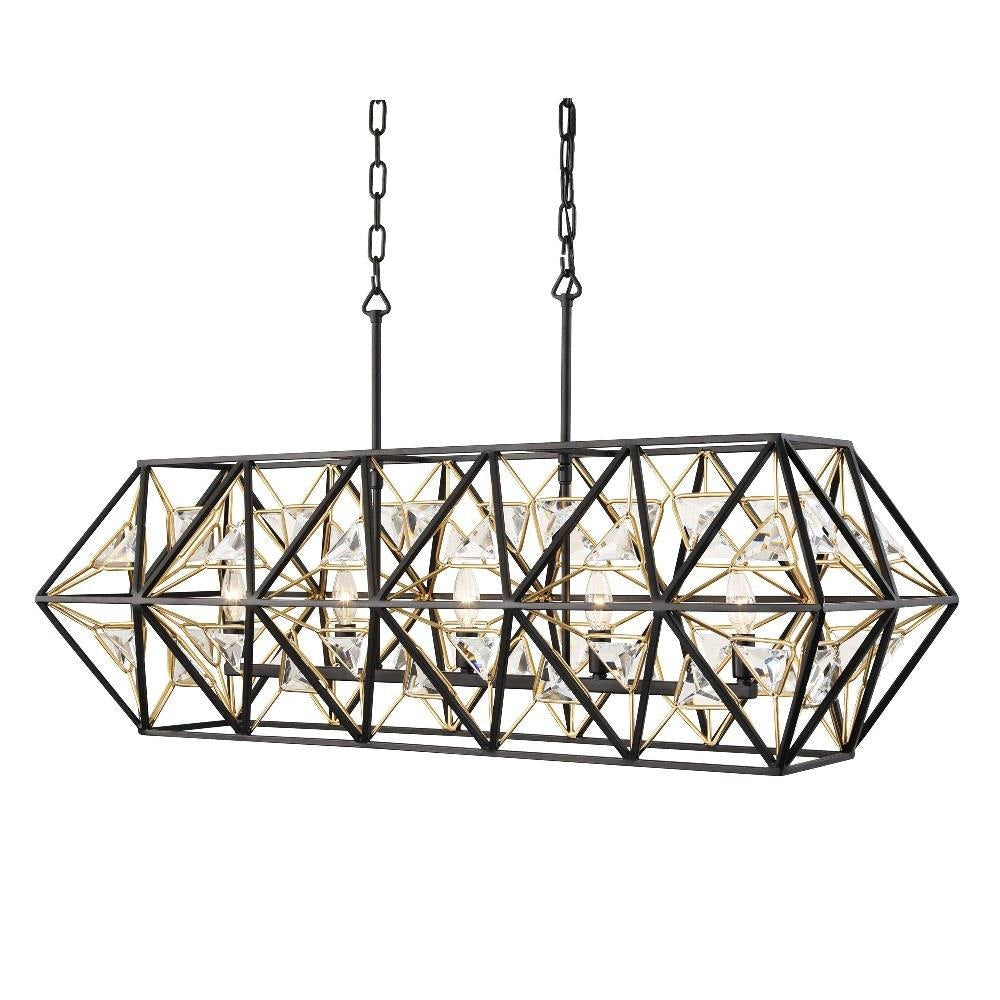 Varaluz Lighting - 353N05MBFG - Marcia 5-Light Linear Pendant in Glam Style 14 Inches Tall and 42 Wide