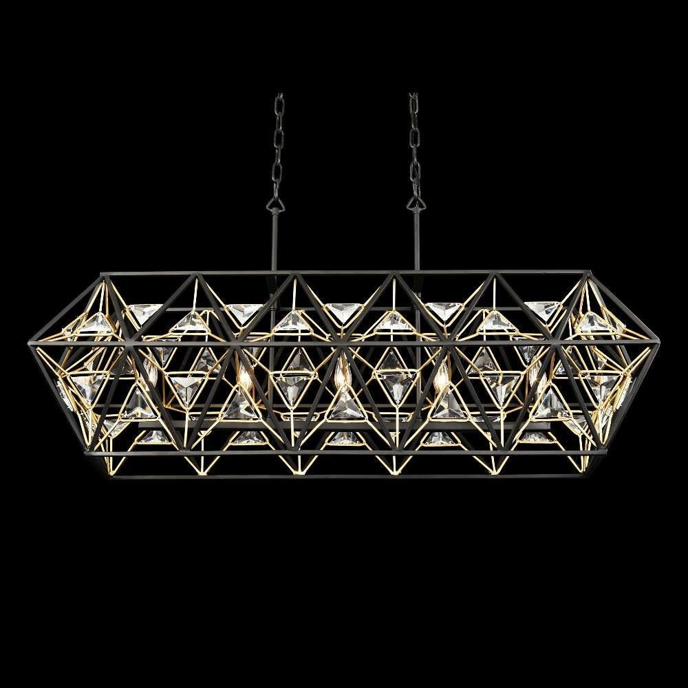 Varaluz Lighting - 353N05MBFG - Marcia 5-Light Linear Pendant in Glam Style 14 Inches Tall and 42 Wide