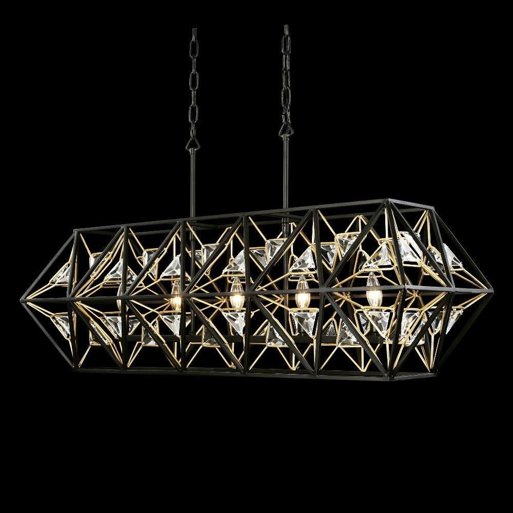 Varaluz Lighting - 353N05MBFG - Marcia 5-Light Linear Pendant in Glam Style 14 Inches Tall and 42 Wide
