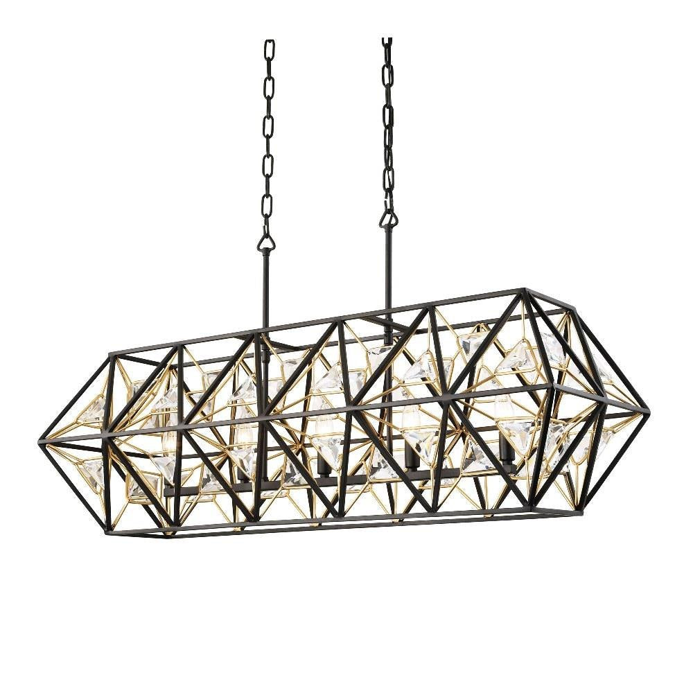Varaluz Lighting - 353N05MBFG - Marcia 5-Light Linear Pendant in Glam Style 14 Inches Tall and 42 Wide