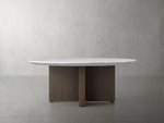 Saint Germain Round Stone Coffee Table with Clement Base