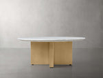 Saint Germain Round Stone Coffee Table with Clement Base