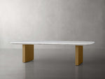 Saint Germain Stone Top Coffee Table with Brass Clement Base