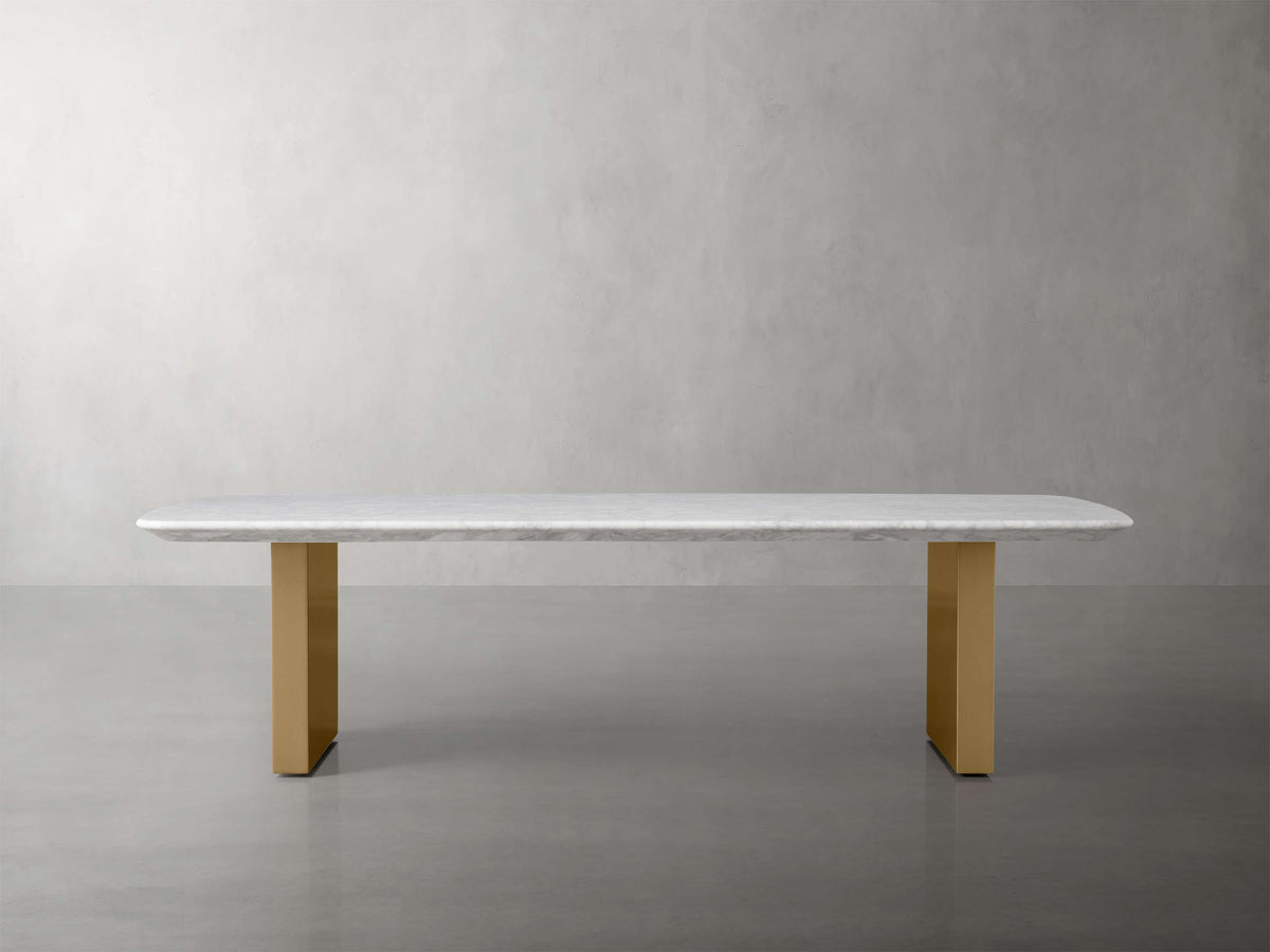 Saint Germain Stone Top Coffee Table with Brass Clement Base