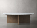 Saint Germain Round Stone Top Coffee Table with Wood Clement Base