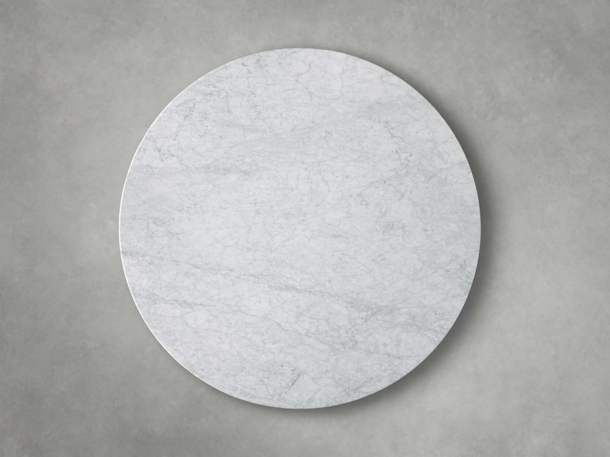 Saint Germain Round Stone Top Coffee Table with Wood Clement Base