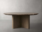 Saint Germain Round Stone Top Coffee Table with Wood Clement Base