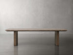 Saint Germain Stone Top Coffee Table with Wood Clement Base