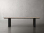 Saint Germain Stone Top Coffee Table with Wood Clement Base