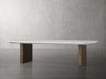 Saint Germain Stone Top Coffee Table with Wood Clement Base