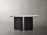 Saint Germain Round Stone Coffee Table with Dauphine Base