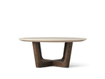 Saint Germain Round Stone Coffee Table with Rennes Base