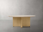 Saint Germain Round Stone Coffee Table with Clement Base