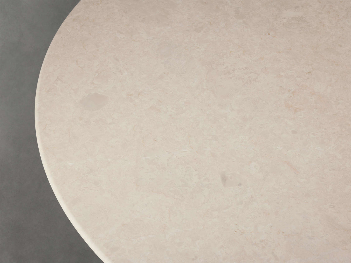 Saint Germain Round Stone Coffee Table with Clement Base