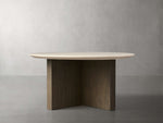 Saint Germain Round Stone Top Coffee Table with Wood Clement Base