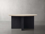 Saint Germain Round Stone Top Coffee Table with Wood Clement Base