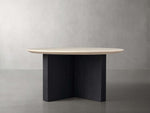 Saint Germain Round Stone Top Coffee Table with Wood Clement Base