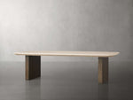 Saint Germain Stone Top Coffee Table with Wood Clement Base