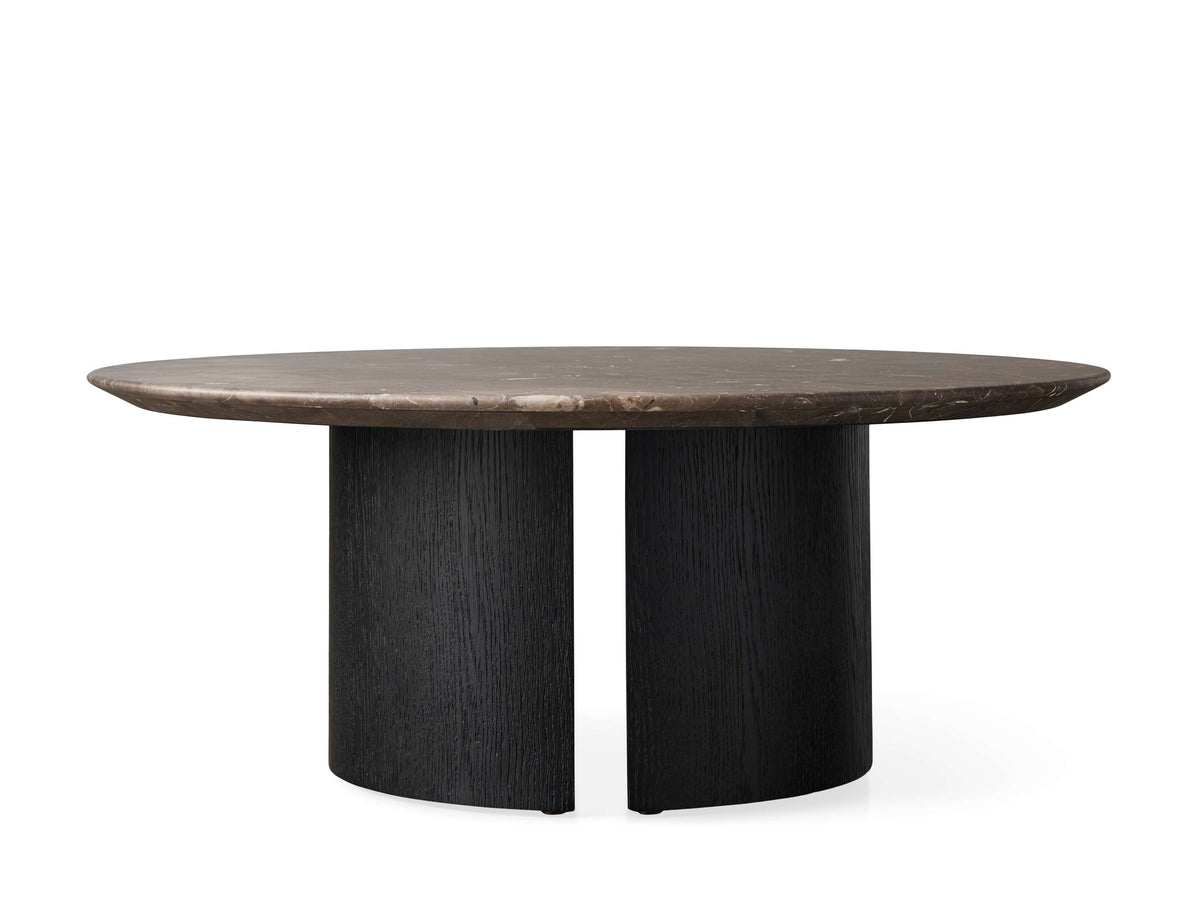Saint Germain Round Stone Coffee Table with Dauphine Base