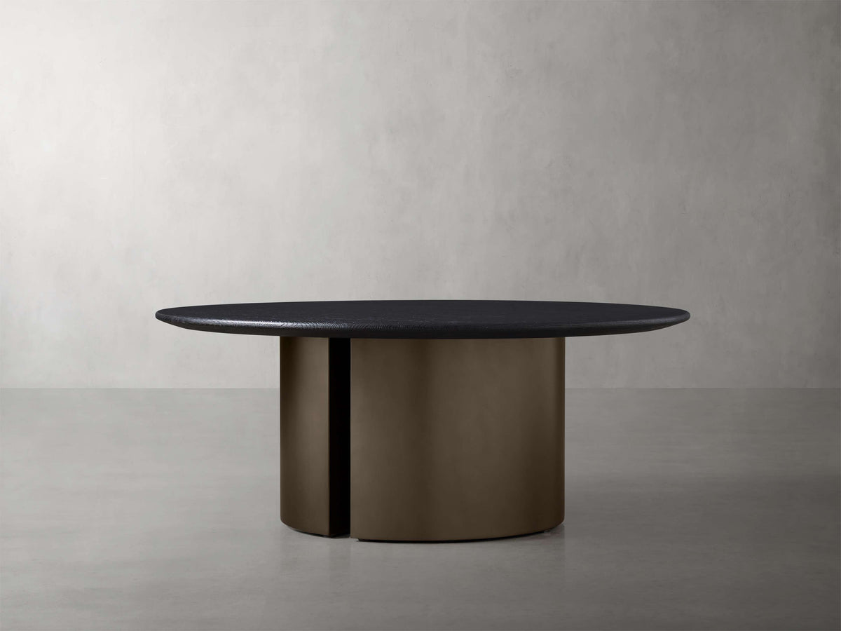 Saint Germain Round Wood Coffee Table with Dauphine Base