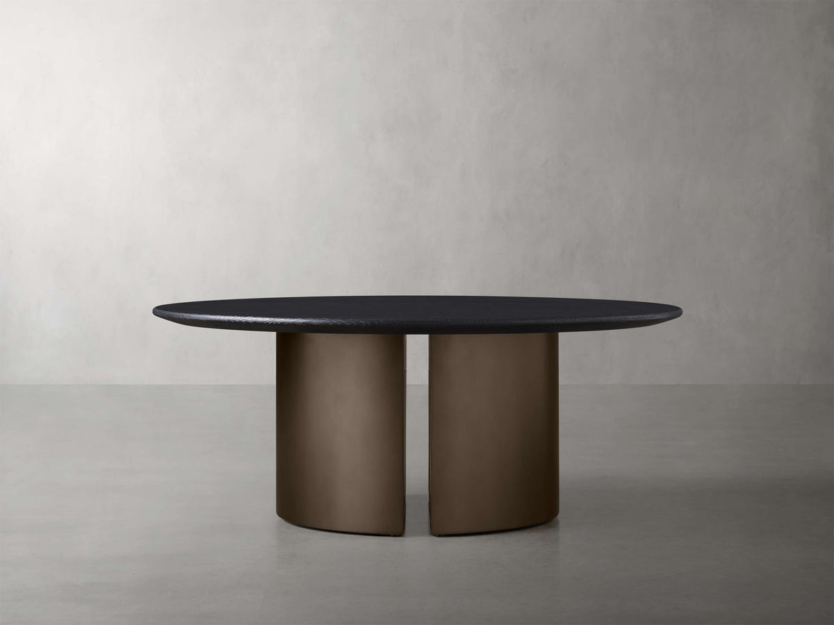 Saint Germain Round Wood Coffee Table with Dauphine Base