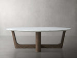 Saint Germain Round Stone Coffee Table with Rennes Base