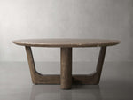 Saint Germain Round Stone Coffee Table with Rennes Base