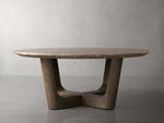 Saint Germain Round Stone Coffee Table with Rennes Base