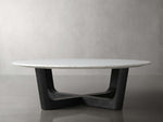 Saint Germain Round Stone Coffee Table with Rennes Base
