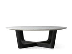 Saint Germain Round Stone Coffee Table with Rennes Base