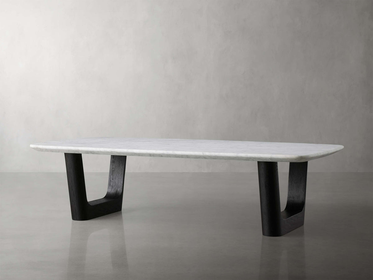 Saint Germain 72" Coffee Table with Rennes Base and Carrara Top