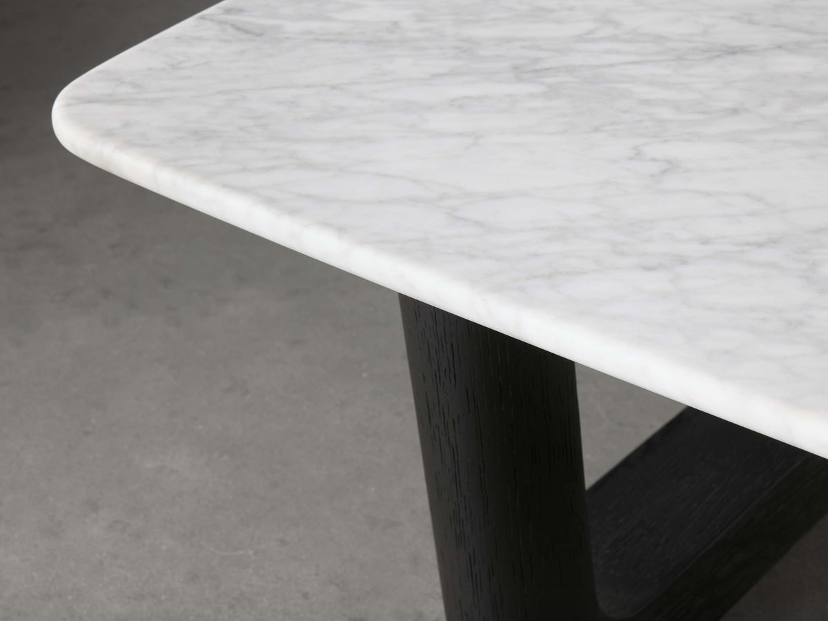 Saint Germain 72" Coffee Table with Rennes Base and Carrara Top