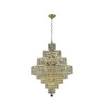 Gold Eighteen-Light Chandelier with Clear Royal Cut Crystals