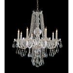 Group Traditional Crystal Swarovski Strass Crystal Polished Chrome Eight-Light Chandelier