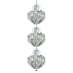 Spiral Chrome Twenty-Four Light 18-Inch Three-Tier Pendant with Royal Cut Clear Crystal