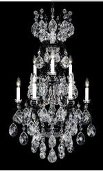 Black 10-Light Clear Heritage Handcut Crystal Chandelier, 21W x 40H x 21D