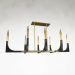 Genesis 8 Frosted Acrylic & Antique Brass Chandelier Ceiling Fixture