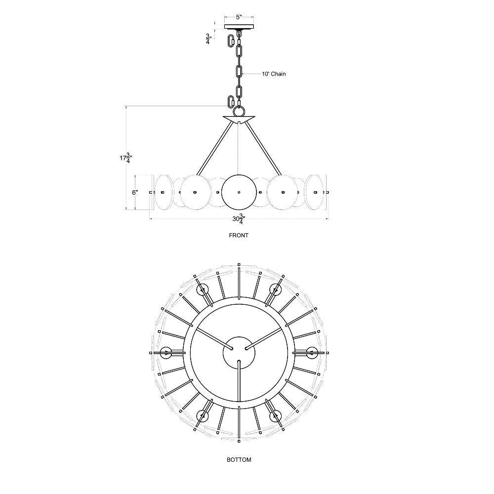 Varaluz Lighting - 370C06HG - Cosmos - 6 Light Chandelier In Industrial Style-17.75 Inches Tall and 30 Inches Wide