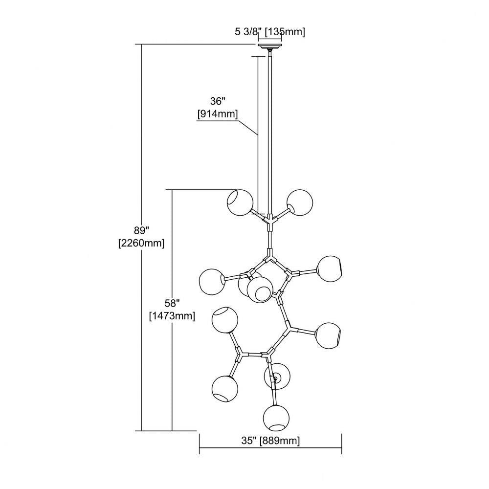 Bailey Street Home - 2499-BEL-3335041 - Modern Contemporary Eleven Light Chandelier in New Aged Brass Finish
