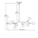 Bailey Street Home - 2499-BEL-3335042 - Modern Contemporary Nine Light Chandelier in New Aged Brass Finish