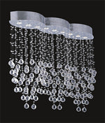9 Lights contemporary crystal chandelier chrome plated base