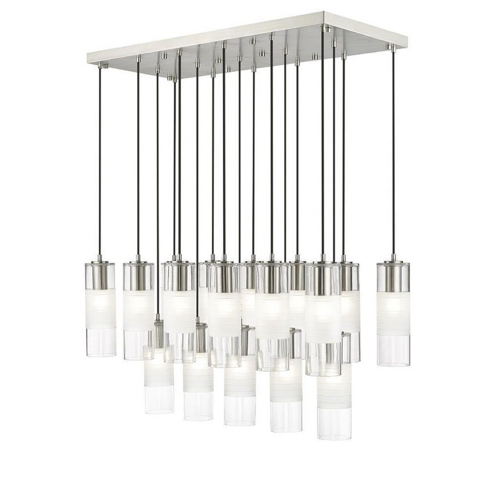 Bailey Street Home - 372-BEL-1325508 - Rock Quadrant - 17 Light Linear Chandelier In Contemporary Style-14.25 Inches Tall and 18 Inches Wide